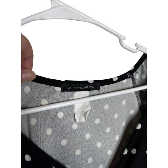 Caution to the Wind Polka Dot Pattern Dress Black - Picture 2 of 3